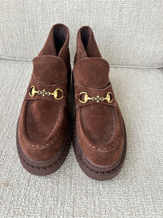 Steve Madden Shoes - Steve Madden Brown Suede Gold-Bit Slip-On Loafers